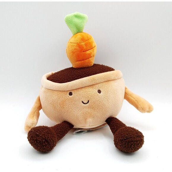 Kellytoy Potted Plant Carrot Plush Stuffed Toy 6.3" Stuffed Toy - Picture 1 of 5